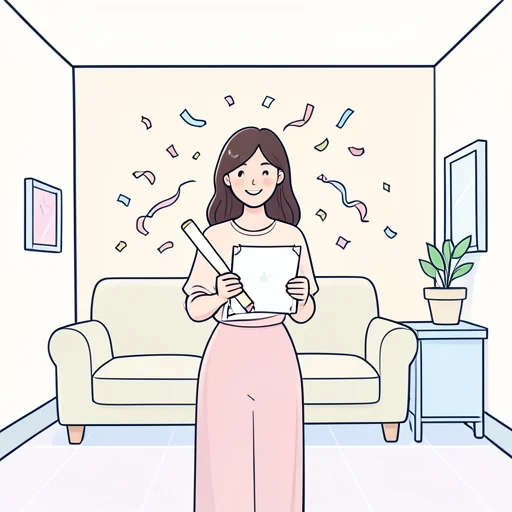 彼女は合格を喜んだ - Bildwörterbuch