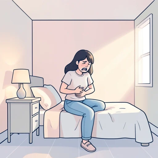 彼女は激しい苦痛に耐えてる - Bildwörterbuch