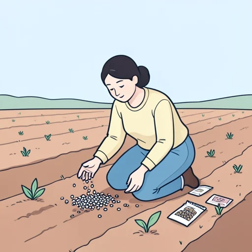 彼女は畑に野菜の種を蒔いた - Bildwörterbuch