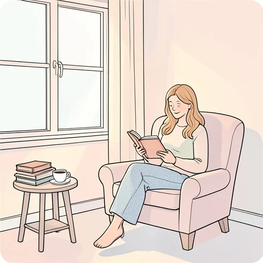 彼女は暇な時に読書をするのが好きだって - Bildwörterbuch