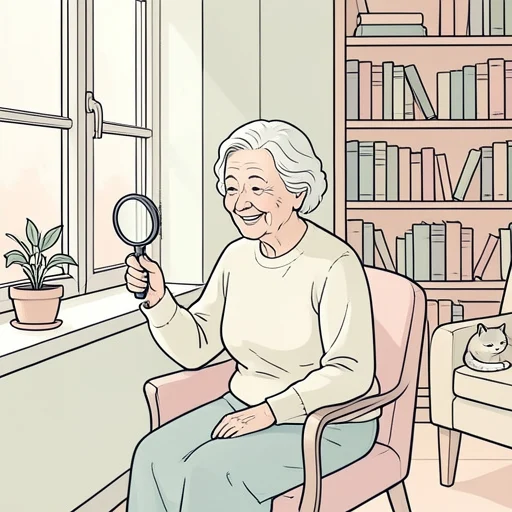 彼女はいくつになっても好奇心を持ち続けてる - Bildwörterbuch