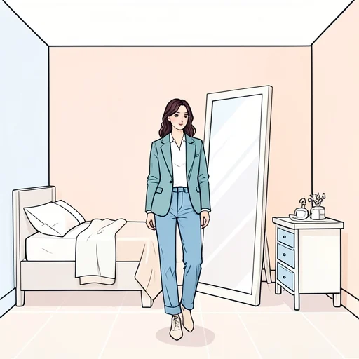 彼女はいつもお洒落な服を着ている - Bildwörterbuch