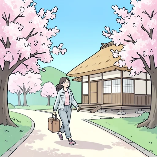 彼女は地元に帰りたくて帰った - Bildwörterbuch