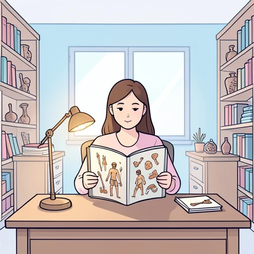 彼女は人類の起源に強い関心がある - Bildwörterbuch