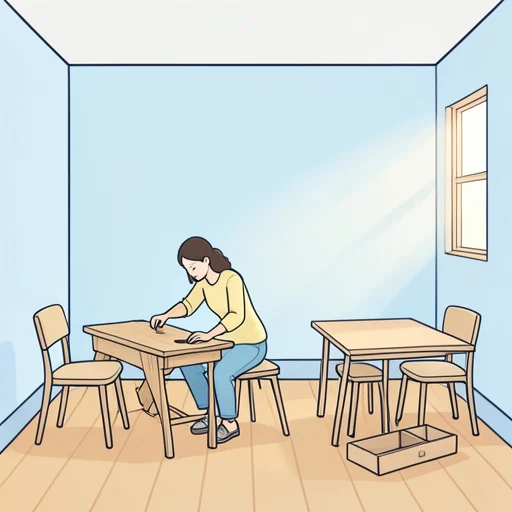 彼女は家具を新しくセットした - Bildwörterbuch
