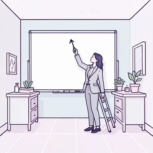 彼女は会社の地位を少しずつ上げてる - Bildwörterbuch