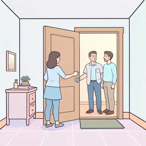 彼女は彼或いは友人を訪ねた - Bildwörterbuch