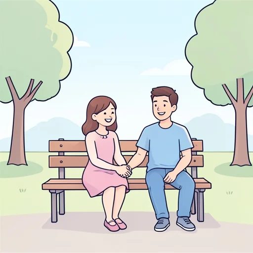 彼女は彼と一緒にいる時が最も幸せそうに見える - Bildwörterbuch