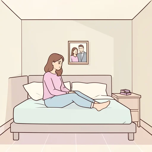 彼女は彼との離婚を後悔してる - Bildwörterbuch