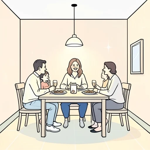彼女は家族との時間を何よりも大切にしている - Bildwörterbuch