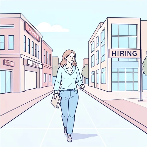 彼女は経営難で会社が潰れてしまい再就職を余儀なくされた - Bildwörterbuch