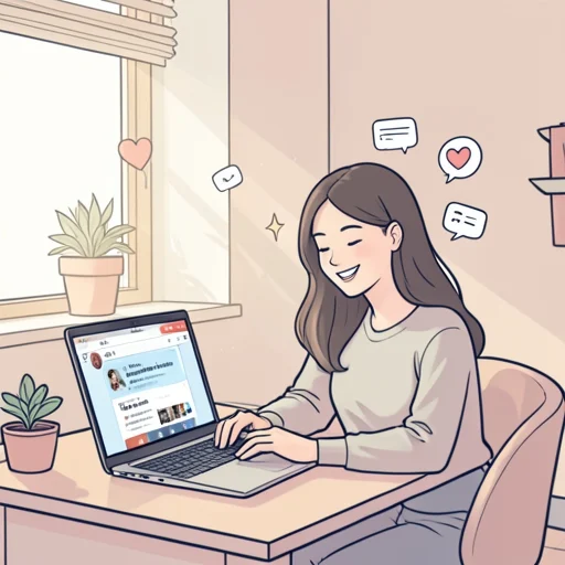 彼女は希望を繋ぐためにSNSで発信を続けている - Bildwörterbuch