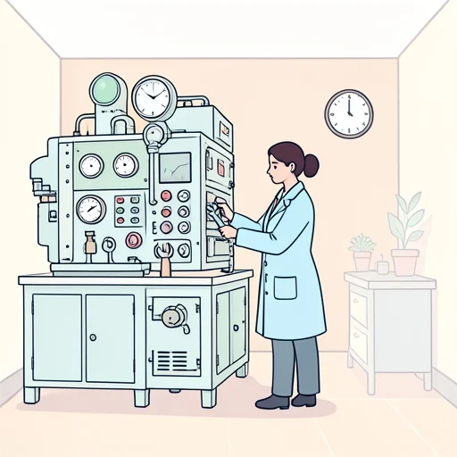 彼女は機械の調整に時間がかかってると報告した - Bildwörterbuch
