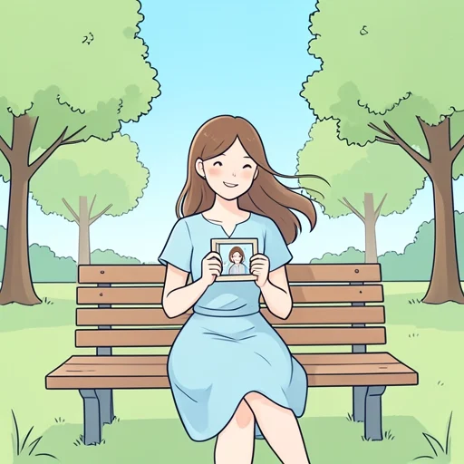 彼女は故人の思い出を胸に秘めて生きている - Bildwörterbuch