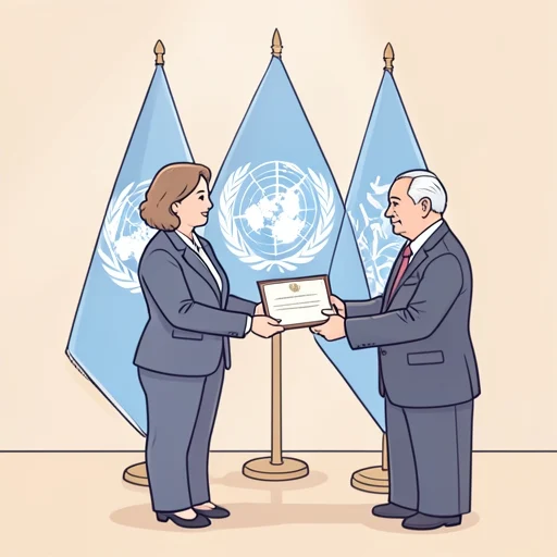 彼女は国連の大使に任命された - Bildwörterbuch