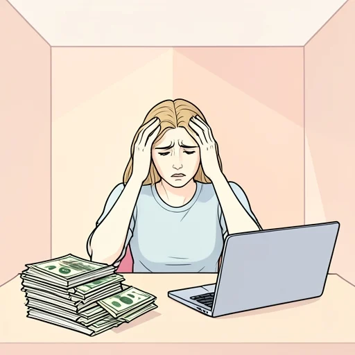 彼女は今月の請求が余分にかさんだって頭を抱えてる - Bildwörterbuch