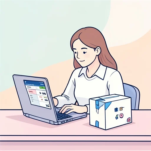 彼女はこの商品の値が適正かどうか調べてる - Bildwörterbuch