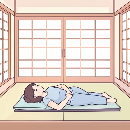 彼女は腰を痛めて動けない - Bildwörterbuch