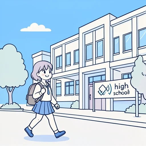 彼女は高校生になった - Bildwörterbuch