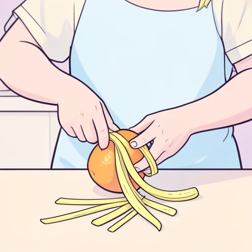 彼女は果物を綺麗に剥いた - Bildwörterbuch