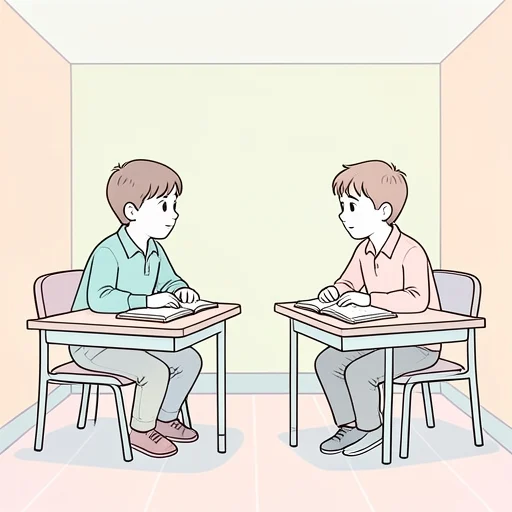 彼女はクラスメートと意見が分かれてもなお友好的に接した - Bildwörterbuch