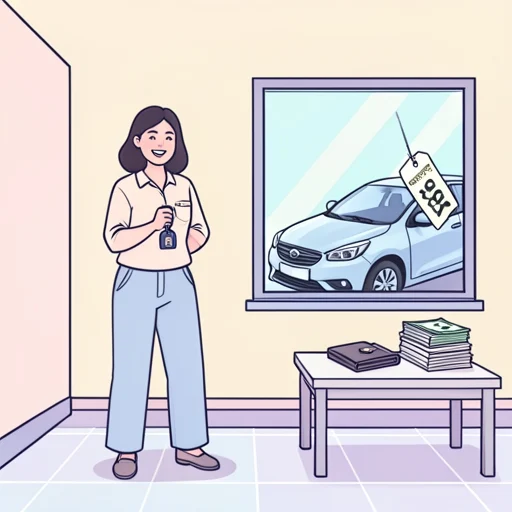 彼女は車を買うのに多額の消費をした - Bildwörterbuch