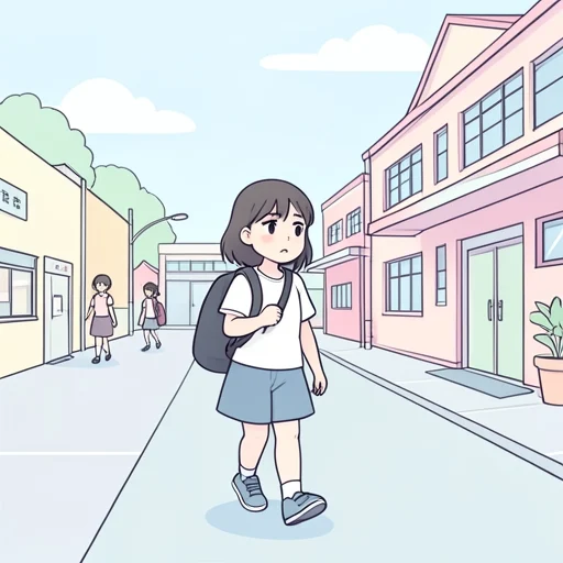彼女は教科書を忘れて学校に行った - Bildwörterbuch