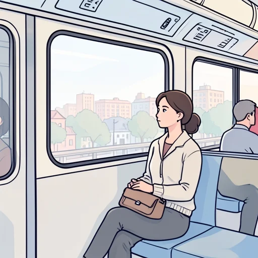 彼女は毎日2時間かけて電車で通勤してる - Bildwörterbuch