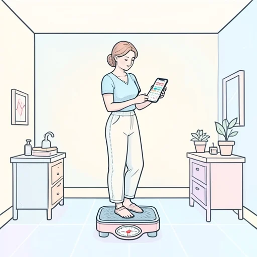 彼女は毎日体重を測って健康管理を徹底してる - Bildwörterbuch