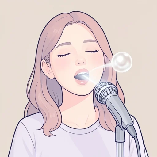 彼女はまるで珠のように透き通った声をしてる - Bildwörterbuch