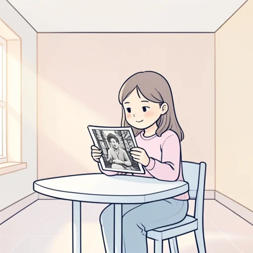 彼女は実の父親を知らずに育った - Bildwörterbuch