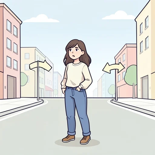 彼女は右に曲がって左に曲がって迷ってしまった - Bildwörterbuch