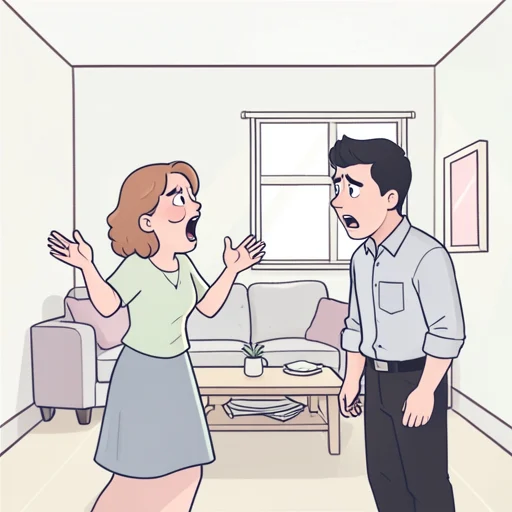 彼女はもう我慢できないって彼に怒鳴った - Bildwörterbuch