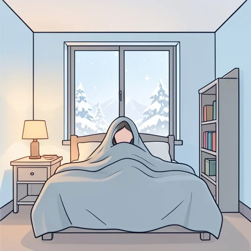彼女は毛布にくるまって寒さから身を守った - Bildwörterbuch