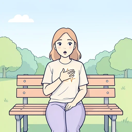彼女は胸がドキドキした - Bildwörterbuch