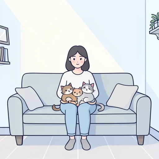 彼女は猫を二匹飼っている - Bildwörterbuch