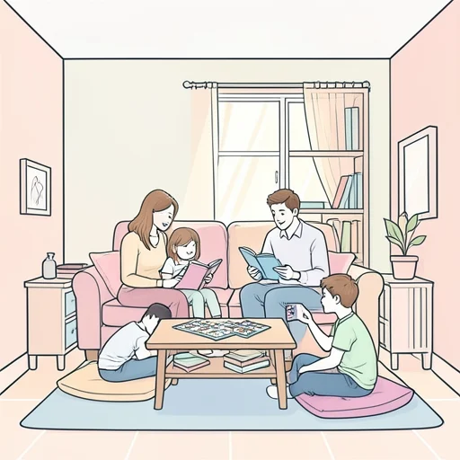 彼女は年中、家族と過ごしている - Bildwörterbuch