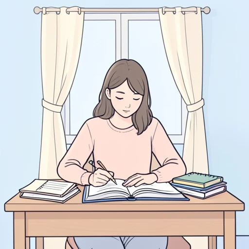 彼女は熱心に勉強してる - Bildwörterbuch