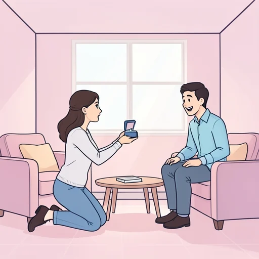 彼女は日時を決めて彼に結婚を申し込んだ - Bildwörterbuch