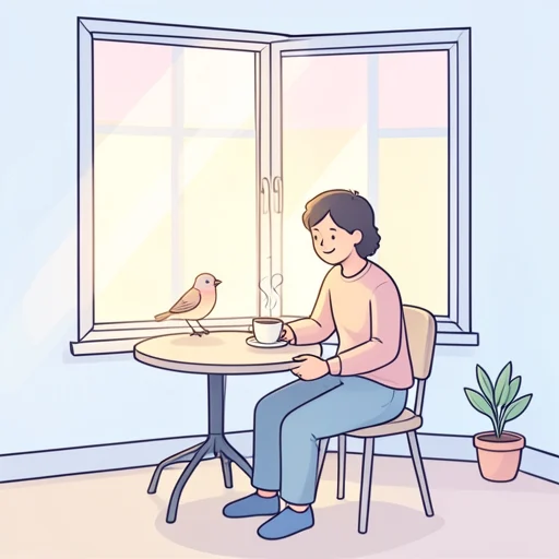 彼女は日常の小さな幸せに気づいてる - Bildwörterbuch