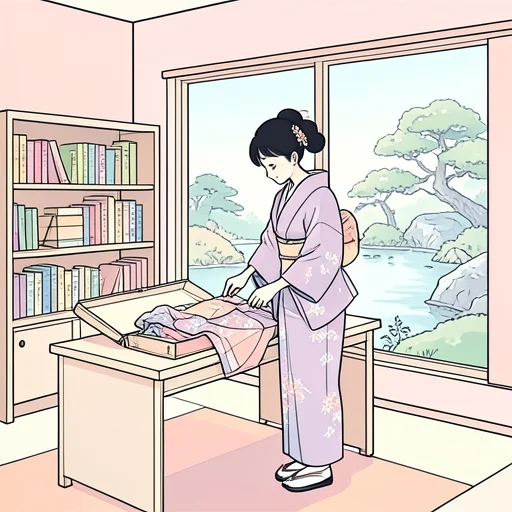 彼女は日本の伝統文化に惹かれて留学を決意した - Bildwörterbuch