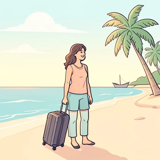 彼女は日光を求めて南の島へ旅立った - Bildwörterbuch
