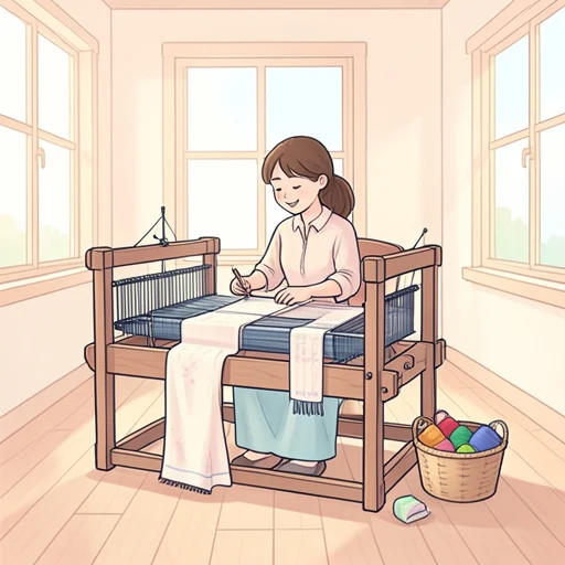 彼女は布を織るのが趣味だ - Bildwörterbuch