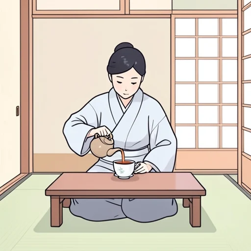 彼女はお茶を注ぐのが上手い - Bildwörterbuch