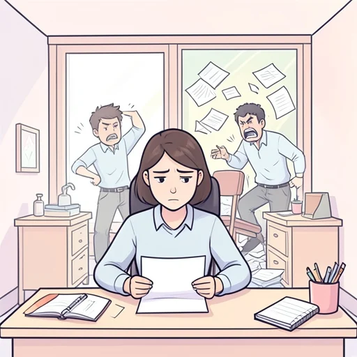 彼女は大きな喧嘩の末に会社を辞める決意をした - Bildwörterbuch