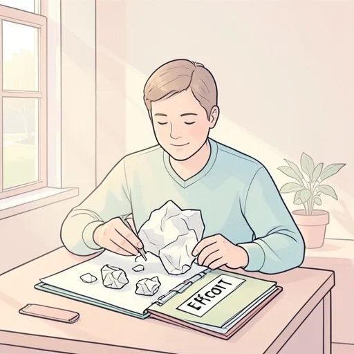 彼女は大きなミスを小さな努力に分けることで乗り越えた - Bildwörterbuch