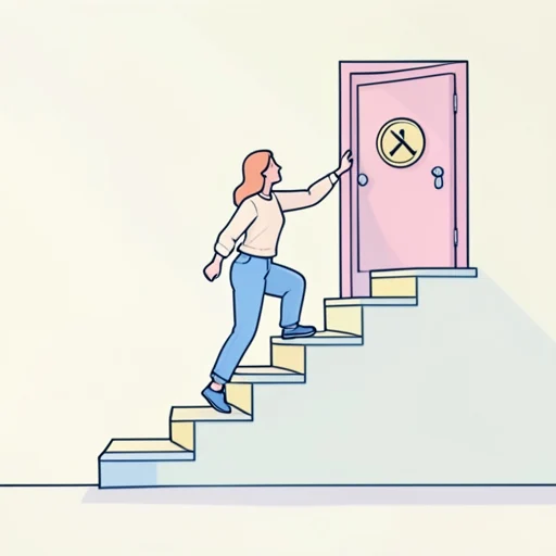 彼女は多くの困難を経て今の地位に至った - Bildwörterbuch