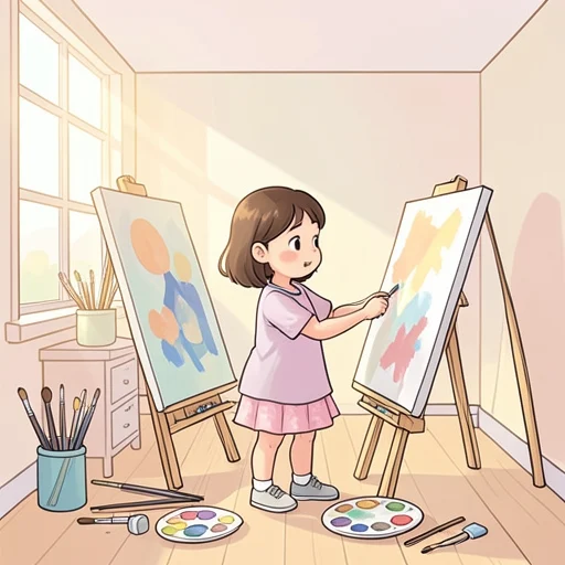 彼女は幼い頃から芸術に親しんで育った - Bildwörterbuch
