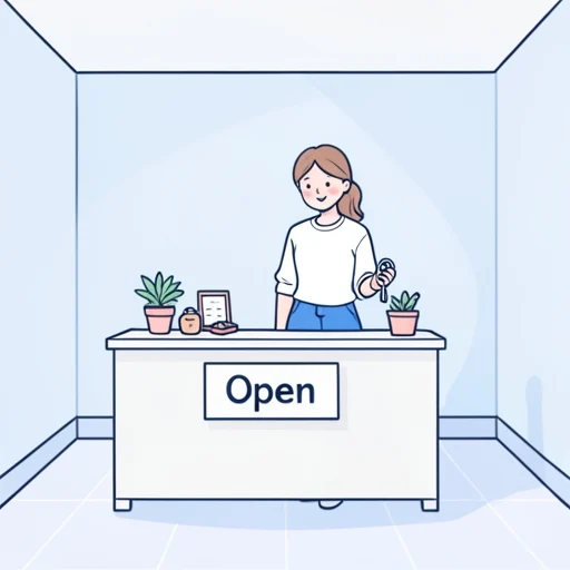 彼女は親から独立して自分の店を持った - Bildwörterbuch