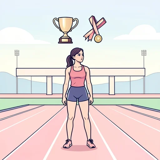 彼女は陸上で有名な選手を目指してる - Bildwörterbuch